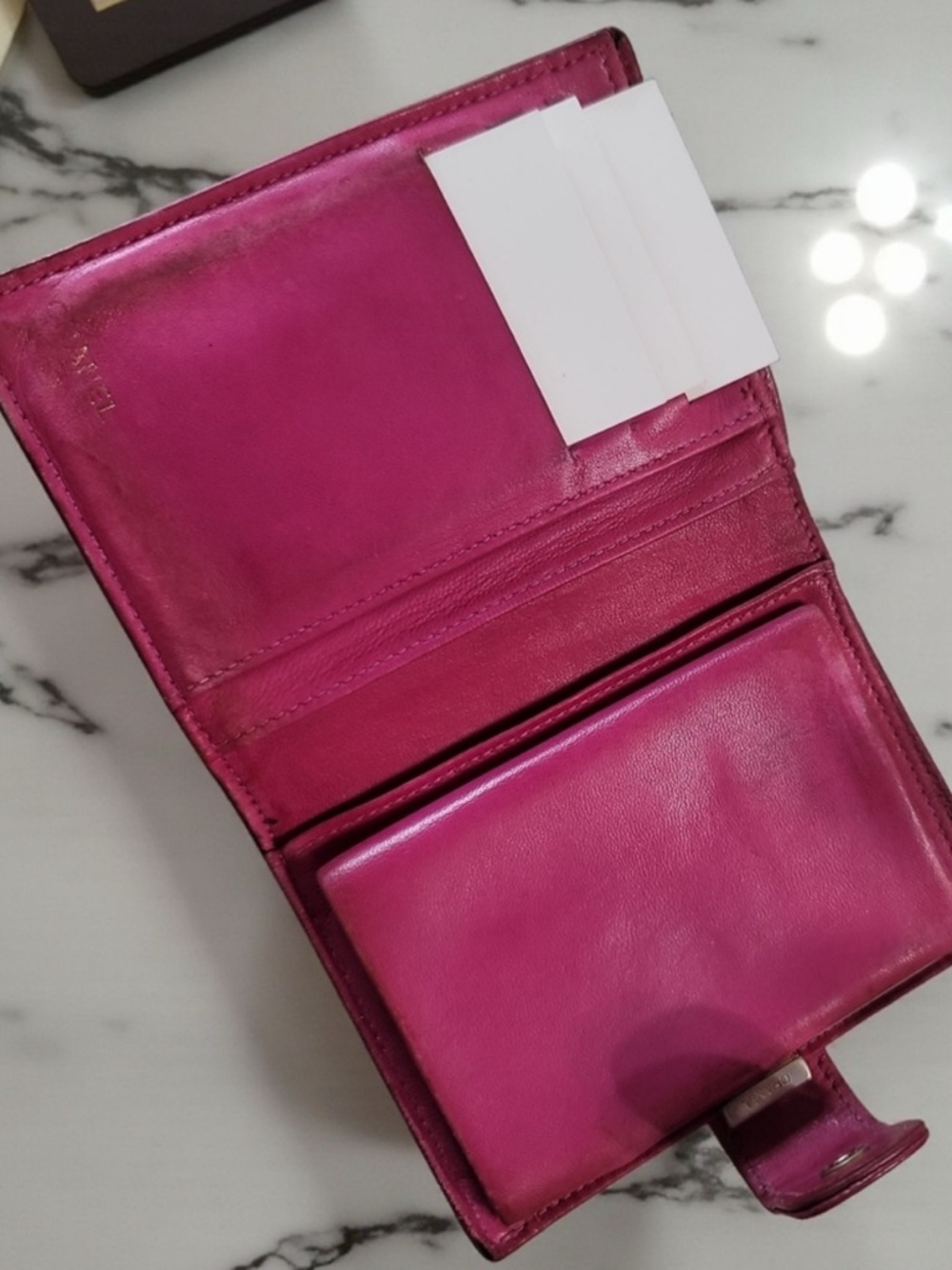 Chanel Pink Caviar Quilted Wallet-On-Chain with Gold Chain - Picture 4 of 11